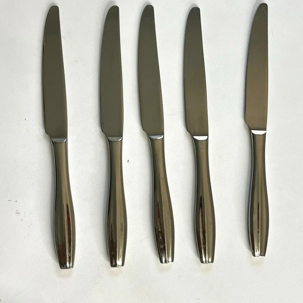Mikasa Set of 5 Ari dinner Knife Stainless‎ Steel Flatware Replacement Serrated